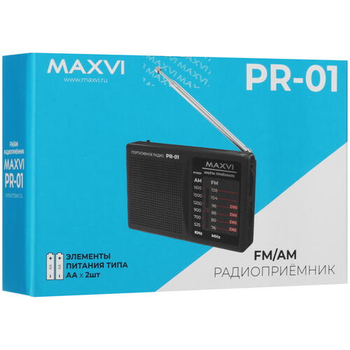 Купить Радиоприемник Maxvi PR-01 черный  9080934. Характеристики, отзывы и цены в Донецке