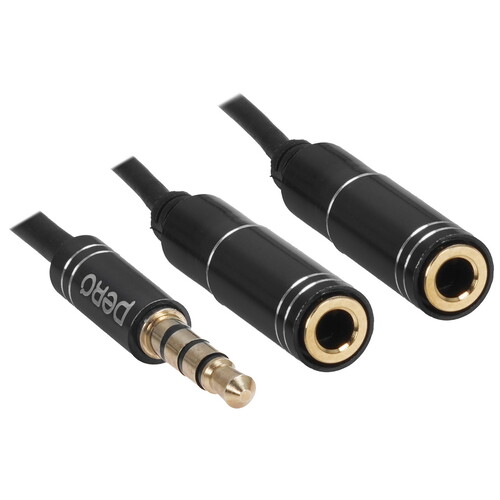 Купить Кабель   Pero jack 3.5 мм - jack 3.5 мм х2 шт. черный  9933634. Характеристики, отзывы и цены в Донецке