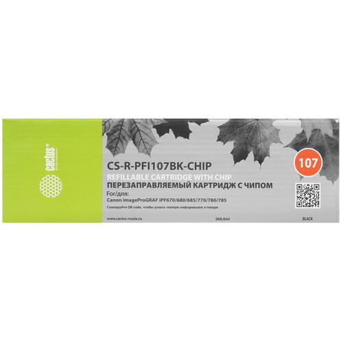 Купить Картридж Cactus CS-R-PFI107BK-CHIP черный  5649063. Характеристики, отзывы и цены в Донецке