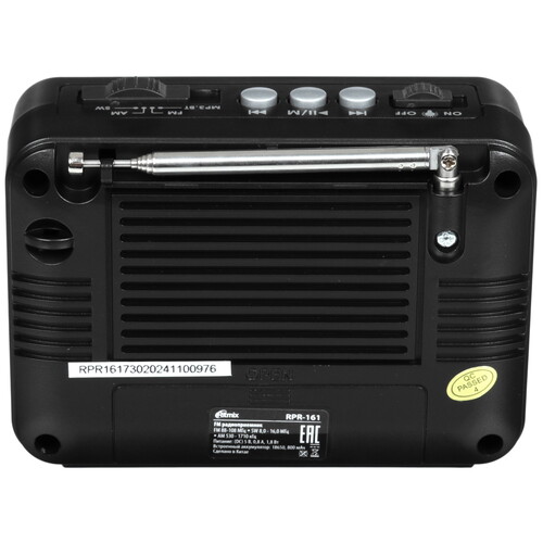 Купить Радиоприемник Ritmix RPR-161 черный  9201114. Характеристики, отзывы и цены в Донецке