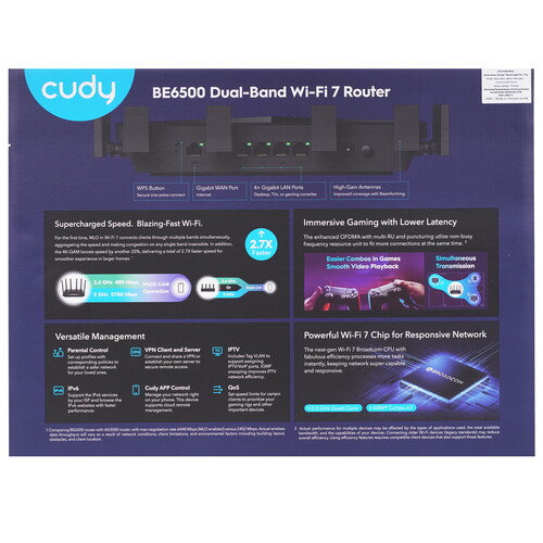 Купить Wi-Fi роутер Cudy WR6500  9203650. Характеристики, отзывы и цены в Донецке