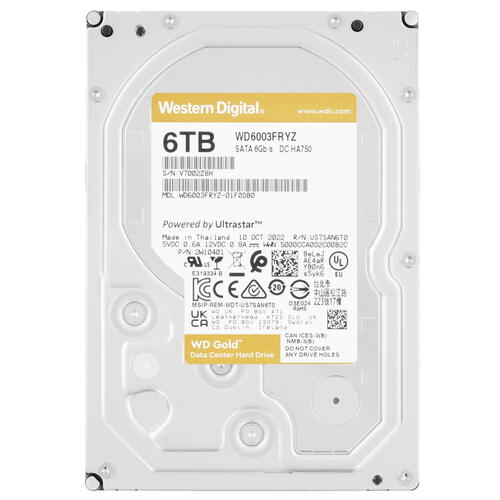 Купить 6 ТБ Жесткий диск WD Gold [WD6003FRYZ]  5409047. Характеристики, отзывы и цены в Донецке