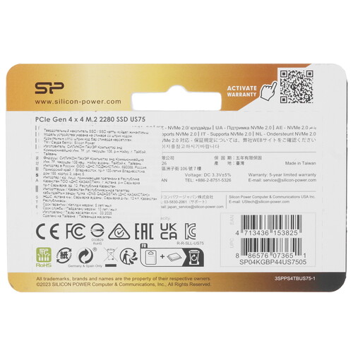 Купить 4000 ГБ M.2 NVMe накопитель SiliconPower US75  5608790. Характеристики, отзывы и цены в Донецке
