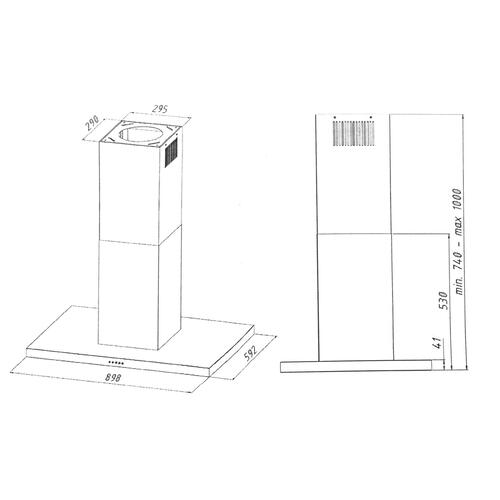 Купить Вытяжка каминная Akpo WK-9 Isla Feniks glass slim черный/черный  5354594. Характеристики, отзывы и цены в Донецке
