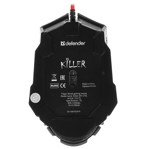 Купить Мышь+коврик проводная Defender Killer GM-170L  8106387. Характеристики, отзывы и цены в Донецке