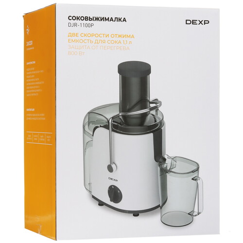 Купить Соковыжималка электрическая DEXP DJR-1100P белый  9156574. Характеристики, отзывы и цены в Донецке