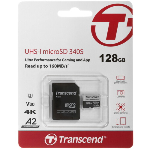 Купить Карта памяти Transcend Ultra Perfomance 340S microSDXC 128 ГБ  5635833. Характеристики, отзывы и цены в Донецке
