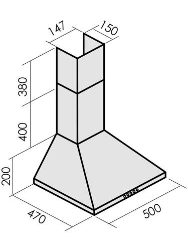 Купить Вытяжка каминная MBS GERBERA 150 черный  1197095. Характеристики, отзывы и цены в Донецке