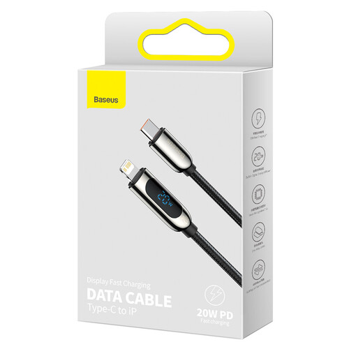 Купить Кабель круглый Baseus Lightning 8-pin - USB Type-C черный 2 м  5627765. Характеристики, отзывы и цены в Донецке