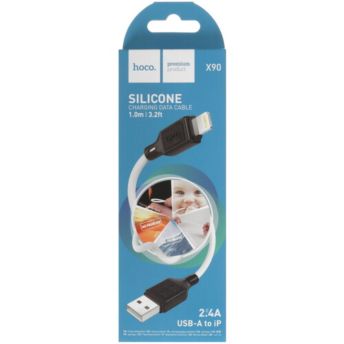 Купить Кабель круглый Hoco Lightning 8-pin - USB 2.0 Type-A белый 1 м  5475138. Характеристики, отзывы и цены в Донецке