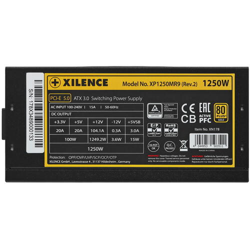Купить Блок питания Xilence Performance X+ XN178 1250W [XP1250MR9.2] черный  5431779. Характеристики, отзывы и цены в Донецке