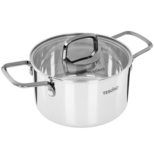 Купить Кастрюля Tesoro Asti КС624 2.4 л 18 см серебристый  9165217. Характеристики, отзывы и цены в Донецке