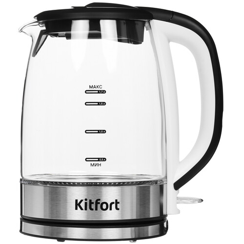 Купить Электрочайник Kitfort КТ-6628 белый  9091961. Характеристики, отзывы и цены в Донецке