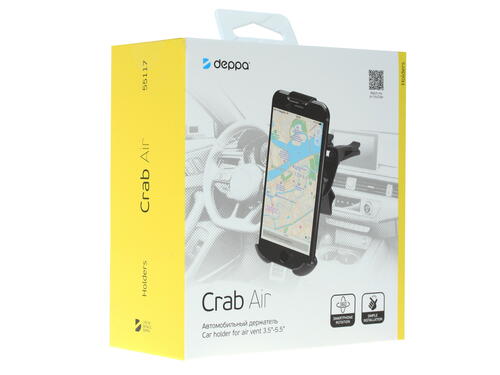 Купить Держатель автомобильный DEPPA Crab Air черный  6730331. Характеристики, отзывы и цены в Донецке