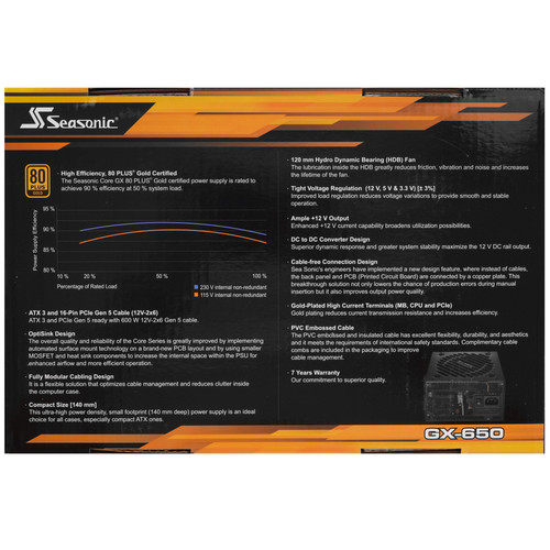 Купить Блок питания Seasonic ATX [CORE (V3) GX-650] черный  5652973. Характеристики, отзывы и цены в Донецке