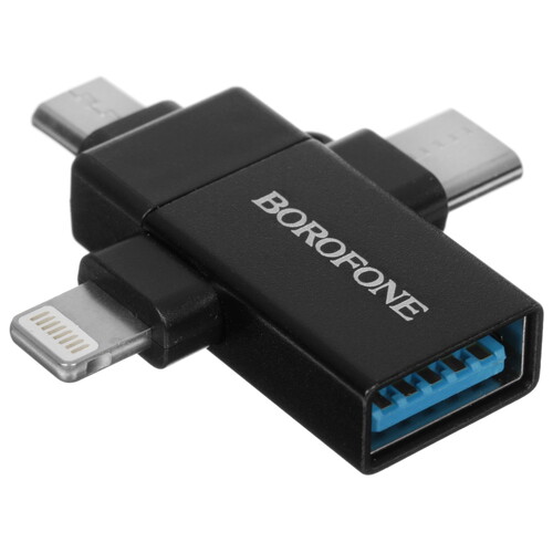 Купить OTG-переходник Borofone черный  5635410. Характеристики, отзывы и цены в Донецке