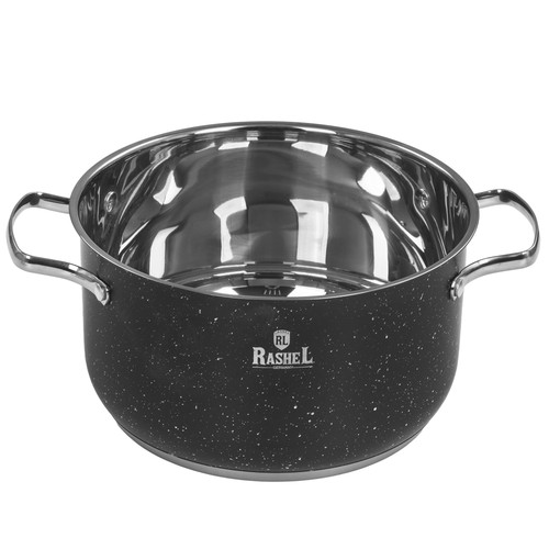 Купить Кастрюля Rashel Стефани R-600v 6 л 24 см черный  9321050. Характеристики, отзывы и цены в Донецке