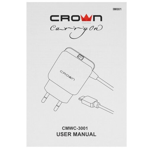 Купить Сетевое зарядное устройство Crown CMWC-3001 черный  5479767. Характеристики, отзывы и цены в Донецке