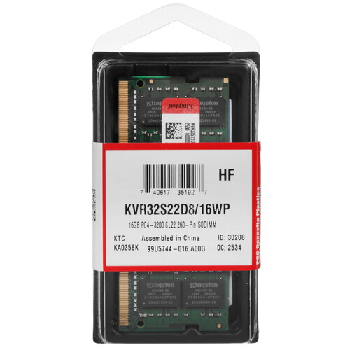Купить Оперативная память SODIMM Kingston ValueRAM [KVR32S22D8/16WP] 16 ГБ  5636833. Характеристики, отзывы и цены в Донецке
