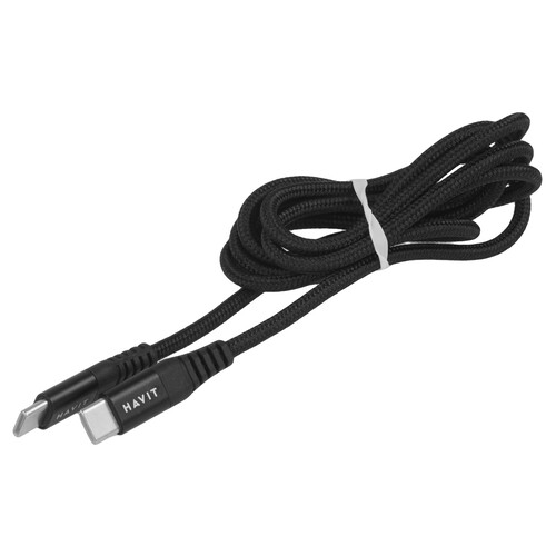 Купить Кабель круглый HAVIT USB Type-C - USB Type-C черный 1.2 м  9228912. Характеристики, отзывы и цены в Донецке