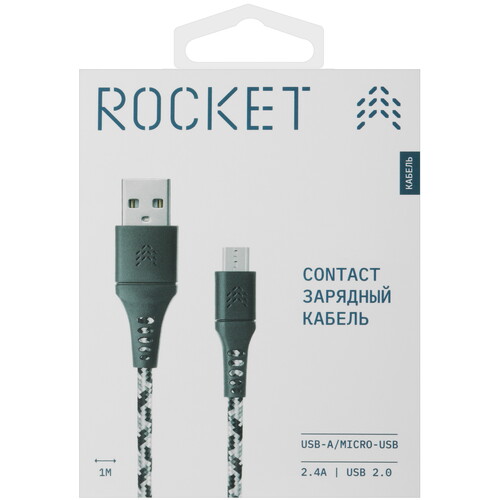 Купить Кабель круглый Rocket micro USB - USB 2.0 Type-A черный 1 м  5466183. Характеристики, отзывы и цены в Донецке