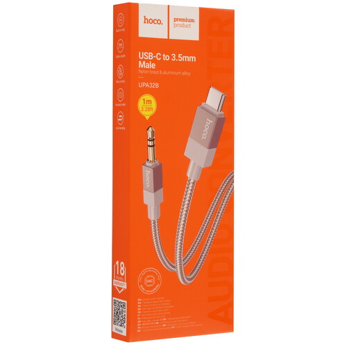 Купить Кабель   Hoco USB Type-C - jack 3.5 мм золотистый  5635270. Характеристики, отзывы и цены в Донецке