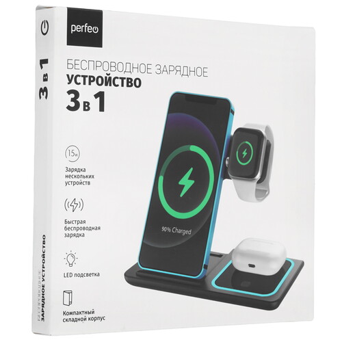 Купить Беспроводное зарядное устройство PERFEO PF_D1156 черный  9172981. Характеристики, отзывы и цены в Донецке