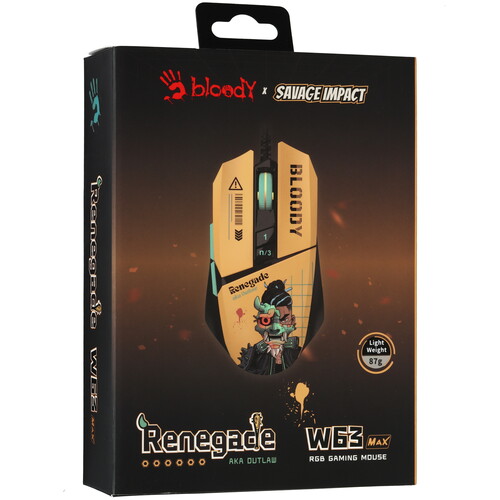Купить Мышь проводная A4Tech Bloody W63 Max Renegade  желтый  5632901. Характеристики, отзывы и цены в Донецке