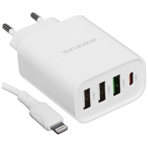 Купить Сетевое зарядное устройство Borofone BA79A белый  5474805. Характеристики, отзывы и цены в Донецке