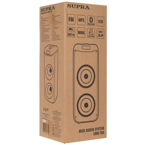 Купить Портативная аудиосистема SUPRA SMB-780, черный  9230954. Характеристики, отзывы и цены в Донецке