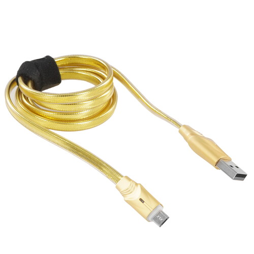 Купить Кабель круглый BY micro USB - USB 2.0 Type-A золотистый 1 м  5482209. Характеристики, отзывы и цены в Донецке