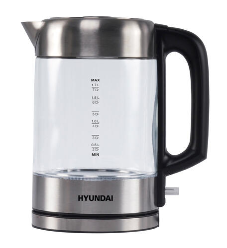 Купить Электрочайник Hyundai HYK-G6405 серебристый  9091244. Характеристики, отзывы и цены в Донецке