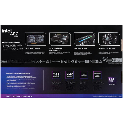 Купить Видеокарта ASRock Intel Arc B580 Challenger 12GB OC  5610473. Характеристики, отзывы и цены в Донецке