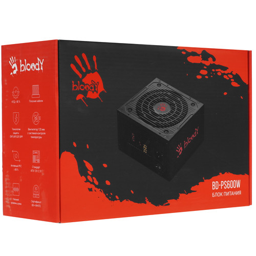 Купить Блок питания A4Tech Bloody BD-PS600W  черный  5609602. Характеристики, отзывы и цены в Донецке