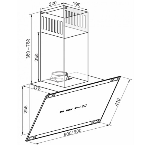 Купить Вытяжка наклонная Kaiser AT 9445 AD Eco черный/серебристый  8145338. Характеристики, отзывы и цены в Донецке