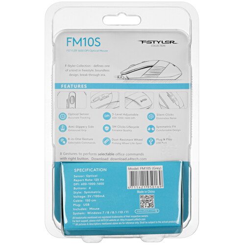 Купить Мышь проводная A4Tech Fstyler FM10S  5435518. Характеристики, отзывы и цены в Донецке