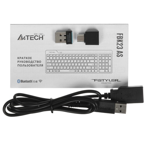 Купить Клавиатура  беспроводная A4Tech Fstyler FBK23 AS  5605408. Характеристики, отзывы и цены в Донецке