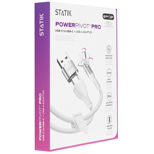 Купить Кабель круглый STATIK USB Type-C - USB 2.0 Type-A, USB Type-C белый 2 м  9240662. Характеристики, отзывы и цены в Донецке