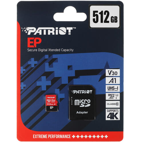 Купить Карта памяти Patriot EP microSDXC 512 ГБ [PEF512GEP31MCX]  5077716. Характеристики, отзывы и цены в Донецке