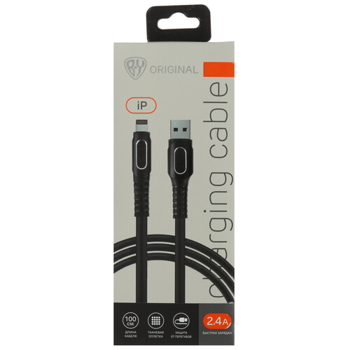 Купить Кабель круглый BY Lightning 8-pin - USB 2.0 Type-A черный 1 м  5482274. Характеристики, отзывы и цены в Донецке