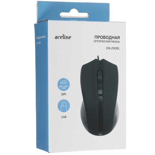 Купить Мышь проводная Aceline CM-290BL  черный  5460305. Характеристики, отзывы и цены в Донецке