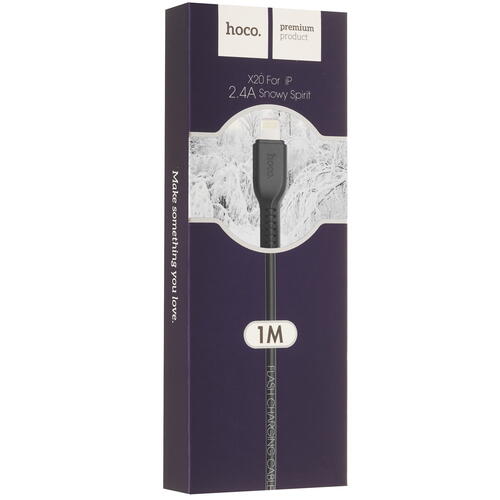 Купить Кабель круглый Hoco Lightning 8-pin - USB 2.0 Type-A черный 1 м  5452388. Характеристики, отзывы и цены в Донецке