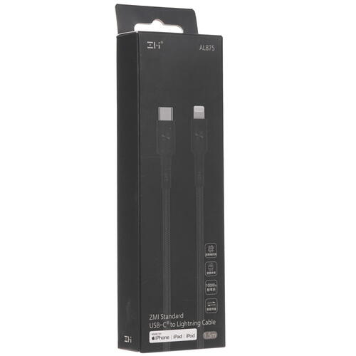 Купить Кабель круглый ZMI Lightning 8-pin MFI - USB Type-C черный 1.5 м  5099613. Характеристики, отзывы и цены в Донецке