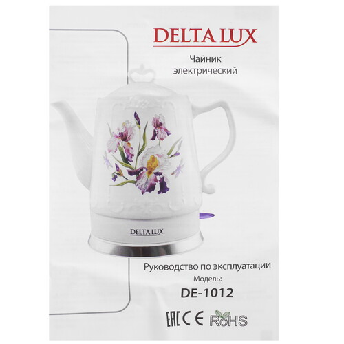 Купить Электрочайник DELTA LUX DE-1012 белый  9235542. Характеристики, отзывы и цены в Донецке