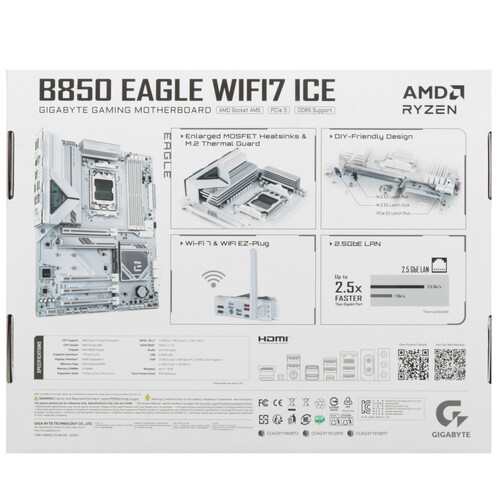 Купить Материнская плата GIGABYTE B850 EAGLE WIFI7 ICE  5622571. Характеристики, отзывы и цены в Донецке