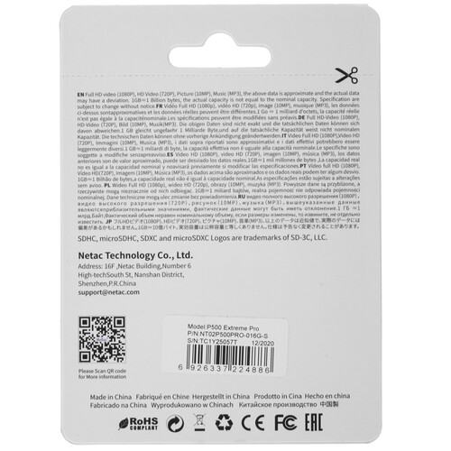 Купить Карта памяти Netac microSDHC 16 ГБ [NT02P500PRO-016G-S]  4821301. Характеристики, отзывы и цены в Донецке
