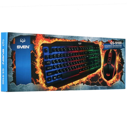 Купить Клавиатура+мышь  проводная  SVEN GS-9100 черный  4726424. Характеристики, отзывы и цены в Донецке