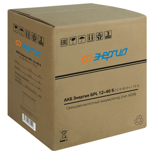 Купить Аккумуляторная батарея для ИБП Энергия GPL 12-40 S  9133956. Характеристики, отзывы и цены в Донецке