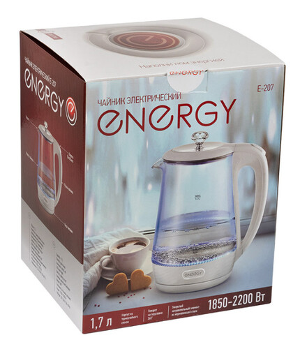 Купить Электрочайник Energy E-207 белый  9088436. Характеристики, отзывы и цены в Донецке