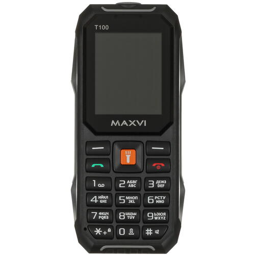 Купить Сотовый телефон Maxvi T100 черный/серебристый  5436502. Характеристики, отзывы и цены в Донецке